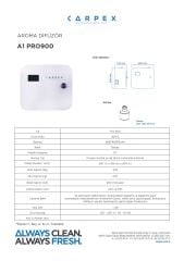CARPEX A1 PRO 900 KOKU MAKİNESİ SİYAH+ SEÇENEKLİ KOKU KARTUŞU 200ML.