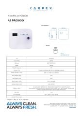 CARPEX A1 PRO 900 KOKU MAKİNESİ SİYAH + MARİNE LİFE KOKU KARTUŞU 200ML.