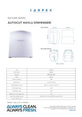CARPEX NATURE AUTOCUT KAĞIT HAVLU MAKİNESİ BEYAZ