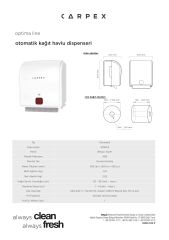 CARPEX OPTİMA OTOMATİK SENSÖRLÜ KAĞIT HAVLU MAKİNESİ SİYAH