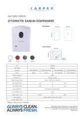 CARPEX NATURE OTOMATİK SENSÖRLÜ KÖPÜK SABUN DİSPANSERİ KARTUŞLU BEYAZ