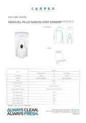 CARPEX NATURE MANUEL PLUS KÖPÜK SABUN DİSPANSERİ HAZNELİ BEYAZ