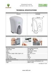VİALLİ S6B 1000 ML.SİYAH SIVI SABUN DİSPENSERİ