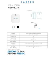 CARPEX MİCRO KOKU MAKİNESİ SİYAH + CUTE KOKU KARTUŞU 50ML.