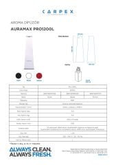 CARPEX AURAMAX 1200 L GENİŞ ALAN KOKU MAKİNESİ BEYAZ + DARK SAPPHİRE KOKU KARTUŞU 250ML.