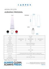 CARPEX AURAMAX 1200 L GENİŞ ALAN KOKU MAKİNESİ BEYAZ + BLACK ICE KOKU KARTUŞU 250ML.