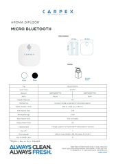 CARPEX MİCRO BLUETOOTH KOKU MAKİNESİ BEYAZ + SEÇENEKLİ KOKU KARTUŞU 50ML.